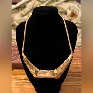 MOD TRIFARI Signed Marbled LUCITE Statement Choker Snake Chain Lanvin Style